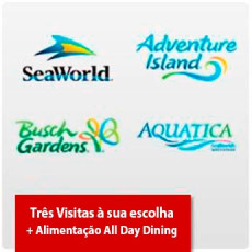 SeaWorld Parks (2 visitas + Uma grátis) + Plano de Alimentação para os 3 dias